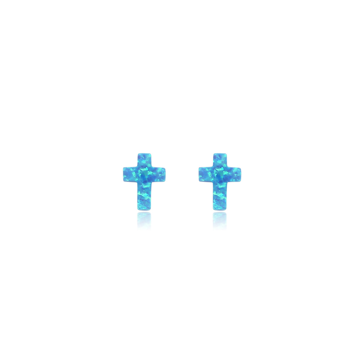 Blue Opal Cross Earrings - Atlanta Jewelers Supply