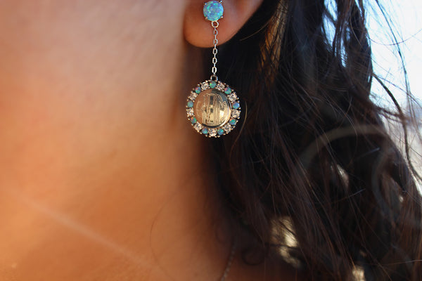 Sterling Silver Alternating Opal Earrings - Atlanta Jewelers Supply