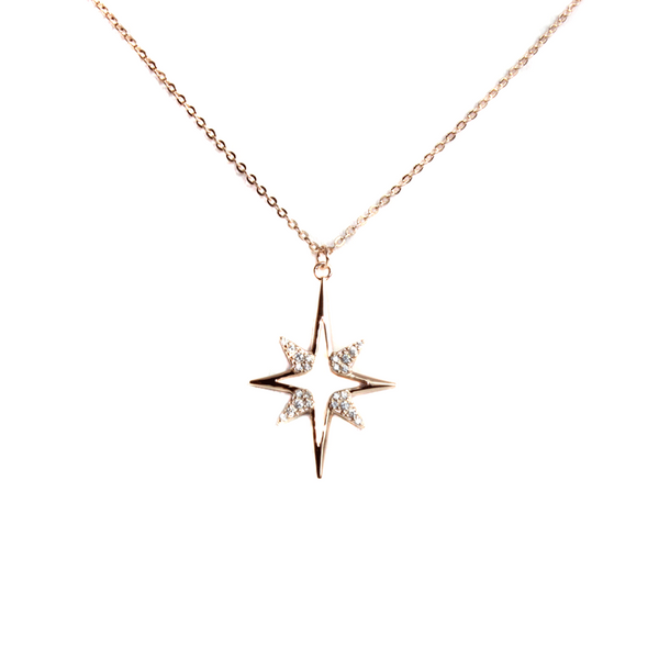Sterling Silver Shining Star Necklace (2 Colors)