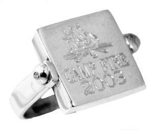 Sterling Silver Engravable Square Ring With Flip Disc - Atlanta Jewelers Supply