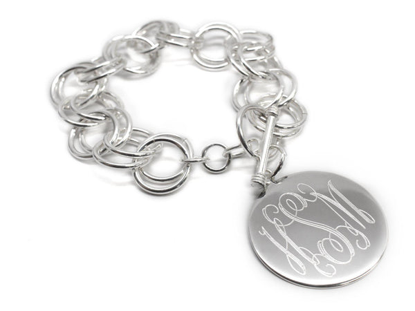 German Silver Triple Bangle with Engraved Dangle Disc - Atlanta Jewelers  Supply