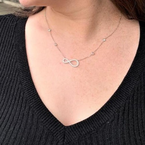 Sterling Silver Infinity Diamond By the Yard Necklace