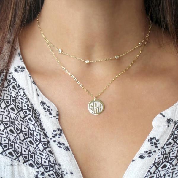 Sterling Silver Layered Diamond By the Yard Disc Necklace - Atlanta Jewelers Supply