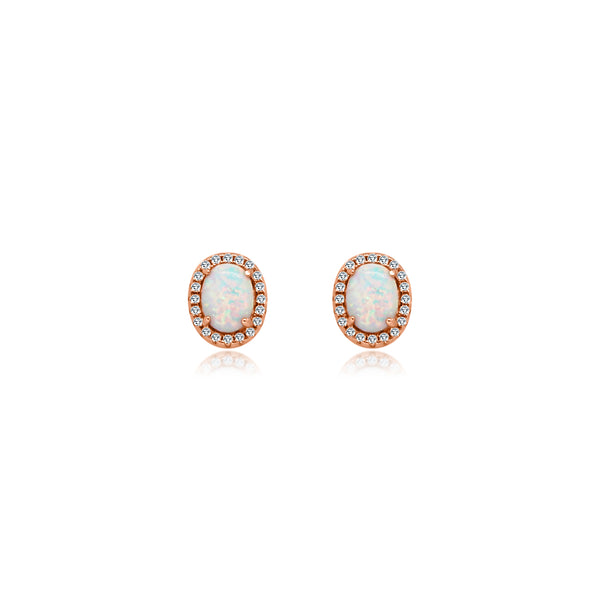 Oval CZ White Opal Earrings - Atlanta Jewelers Supply