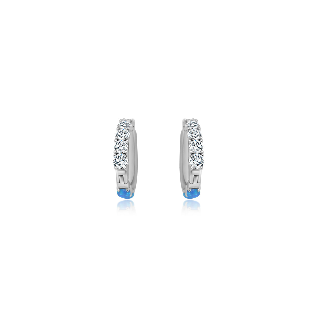 Blue Opal CZ Split Earrings - Atlanta Jewelers Supply