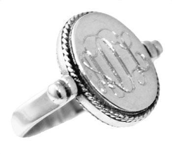 Sterling Silver Engravable Vertical Oval Flip Ring - Atlanta Jewelers Supply