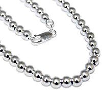 Sterling Silver 5 mm Loose Round Bead Necklace In 16"-24'' - Atlanta Jewelers Supply