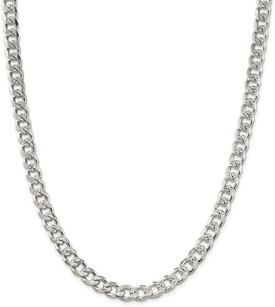 Sterling Silver Italian Double Curb Pave Chain 150 Gauge