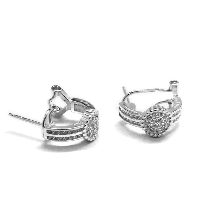 Pave Ring Sterling Silver Earrings - Atlanta Jewelers Supply
