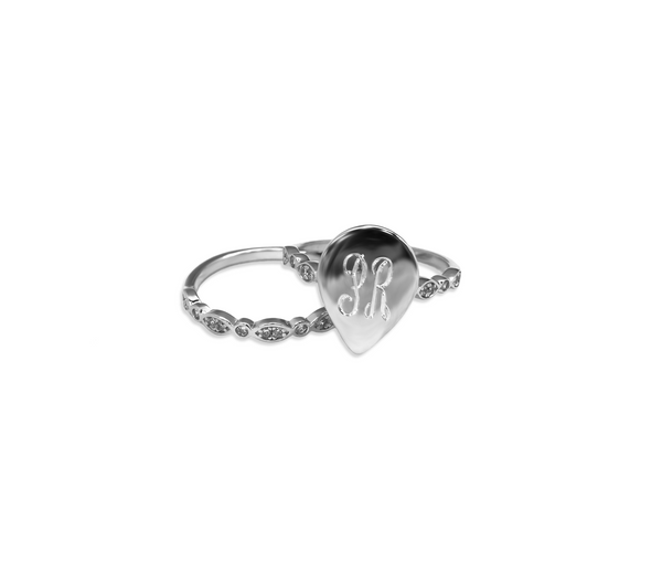 Sterling Silver Tear Drop Tianna Ring
