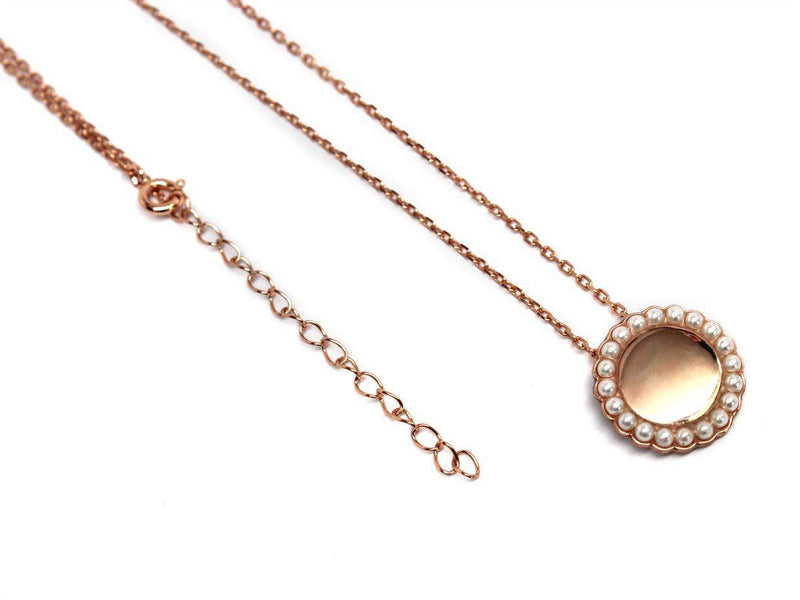 Sterling Silver Engravable Round Pearl Pendant Necklaces - Atlanta Jewelers Supply
