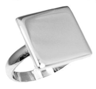 Sterling Silver Engravable Square Ring On Plain Band - Atlanta Jewelers Supply