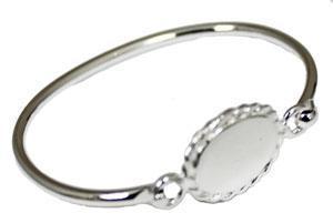 German Silver Engravable oval Baby Bracelet with Rope Trim Design - Atlanta Jewelers Supply
