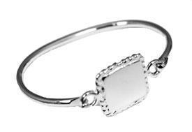 German Silver Engravable SQUARE Baby Bracelet with Rope Trim Design - Atlanta Jewelers Supply