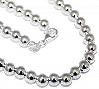 Sterling Silver 6 mm Loose Round Bead Necklace In 16"-30'' - Atlanta Jewelers Supply