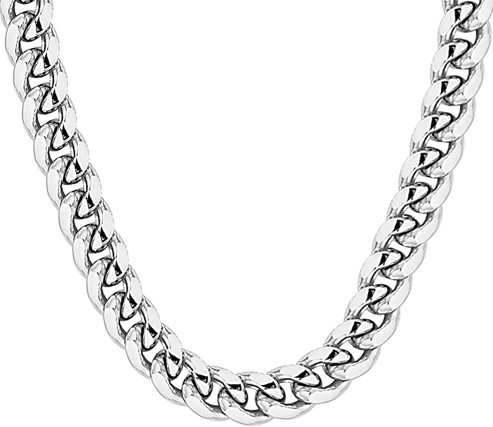 Italian Sterling Silver Miami Cuban Chain 300 Gauge 10mm