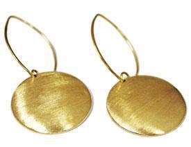 Engravable German Silver Shiny Gold Domed Long Wire Earrings - Atlanta Jewelers Supply