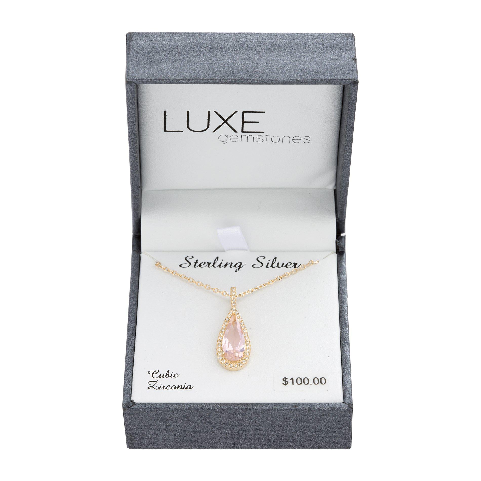 SILVER MULTICOLORED CZ TEARDROP W/ CZ HALO PENDANT - Atlanta Jewelers Supply