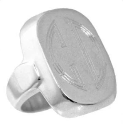 Sterling Silver Engravable Vertical Rectangle Flip Ring - Atlanta Jewelers Supply