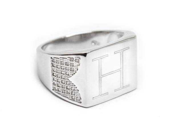 Sterling Silver Square Engravable Men's Ring - Atlanta Jewelers Supply
