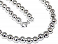 Sterling Silver 7 mm Loose Round Bead Necklace In 16"-30'' - Atlanta Jewelers Supply