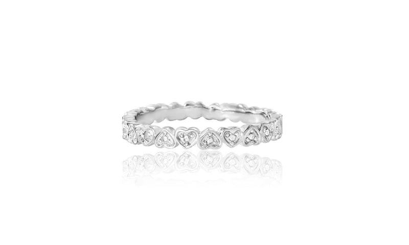 STERLING SILVER RH DIAMOND ACCENT HEARTS ETERNITY RING - Atlanta Jewelers Supply