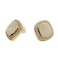 Engravable Sterling Silver Square CZ Stud Earrings - Atlanta Jewelers Supply