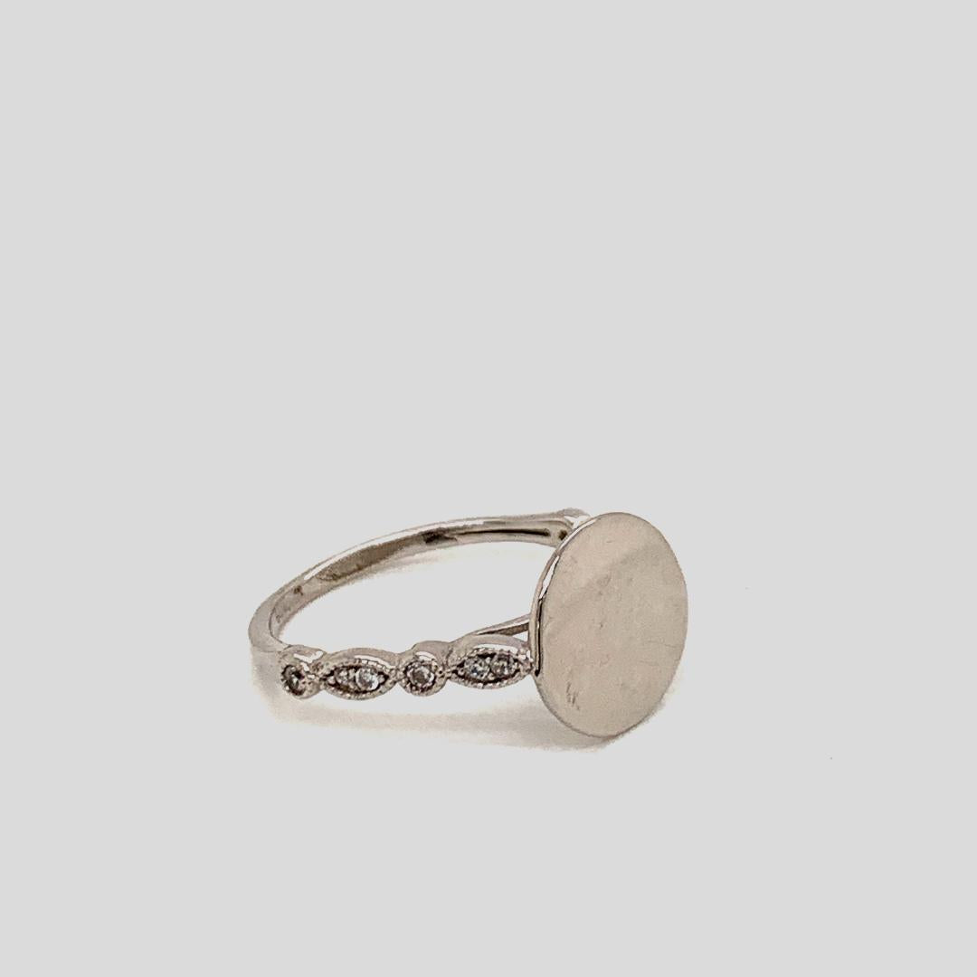 Sterling Silver Decorative Band Engravable CZ Stoned Ring - Atlanta Jewelers Supply