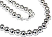 Sterling Silver 8 mm Loose Round Bead Necklace In 16"-30'' - Atlanta Jewelers Supply