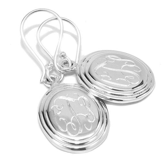 Engravable German Silver Beveled Earrings - Atlanta Jewelers Supply