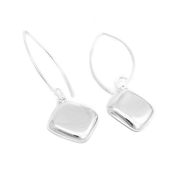 Engravable German Silver Diamond Shape Earrings - Atlanta Jewelers Supply