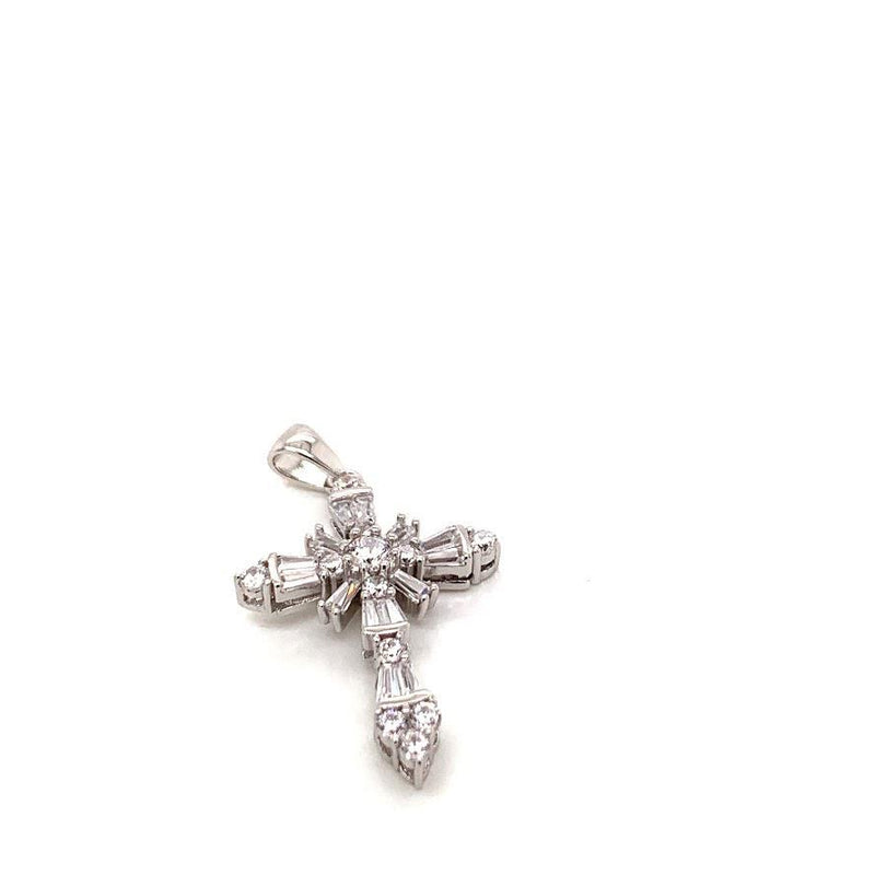 DESIGNER INSPIRED STERLING SILVER CZ CROSS PENDANT - Atlanta Jewelers Supply