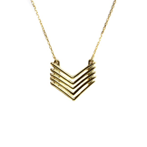 Sterling Silver Golden Quad Arrow Necklace