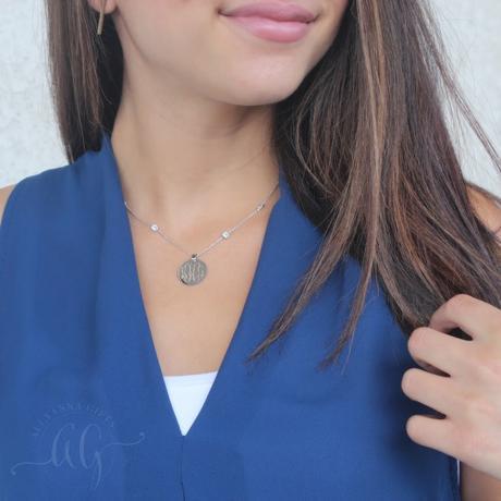 Sterling Silver Beautiful Engrave Diamond By The Yard Necklace - Atlanta Jewelers Supply