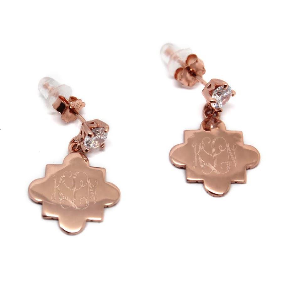 Sterling Silver Dangle Quartefoil CZ Earrings - Atlanta Jewelers Supply