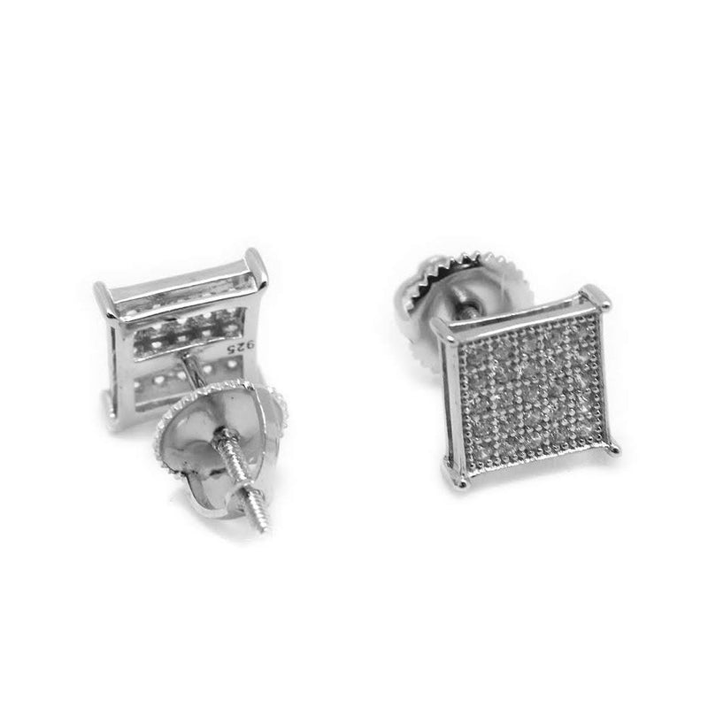 Sterling Silver  Micropave Square Earrings - Atlanta Jewelers Supply