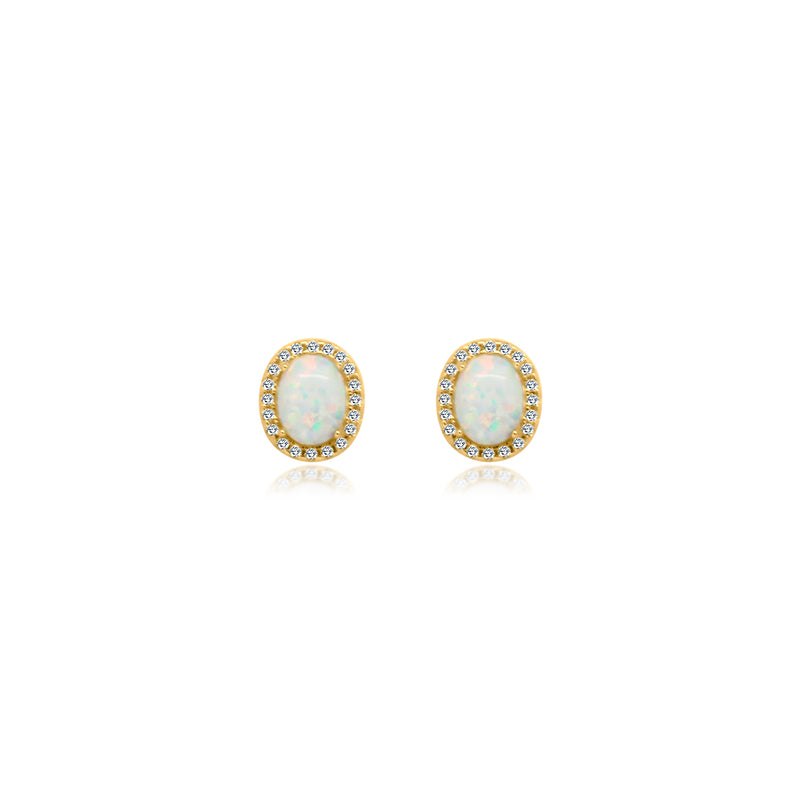 Oval CZ White Opal Earrings - Atlanta Jewelers Supply