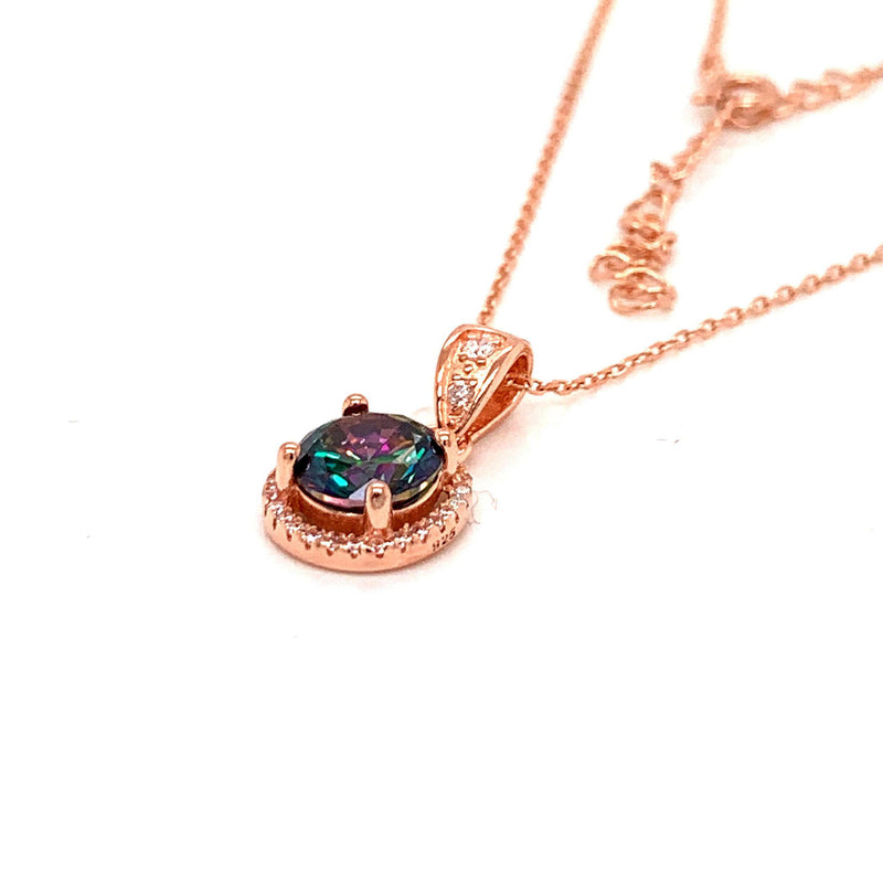 ROSE MYSTIC TOPAZ /CZ NECKLACE - Atlanta Jewelers Supply