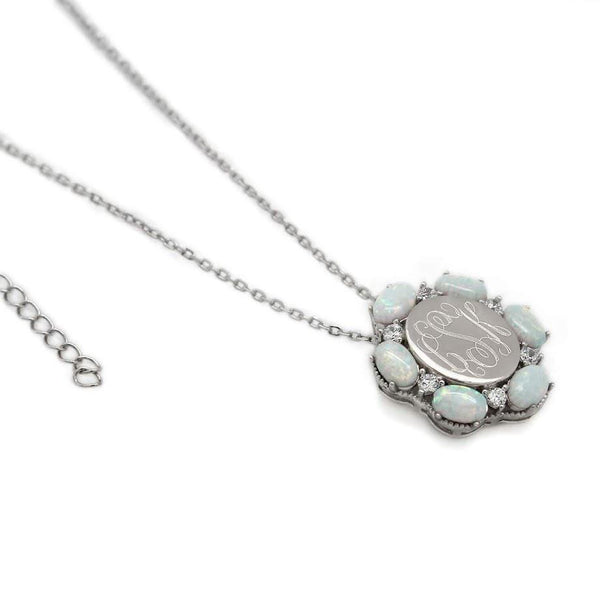 Sterling Silver CZ Opal Flower NECKLACE - Atlanta Jewelers Supply