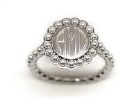 Sterling Silver Engravable Round Ring With Pearls all around - Atlanta Jewelers Supply