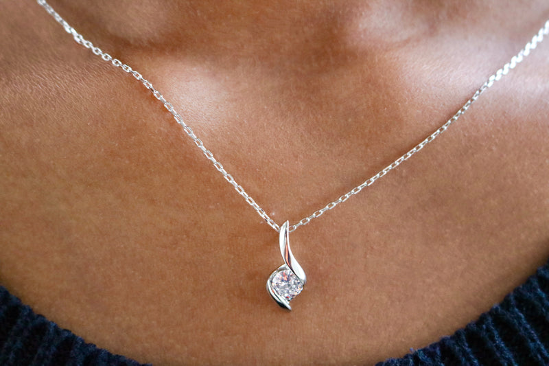 Sterling Silver CZ Necklace