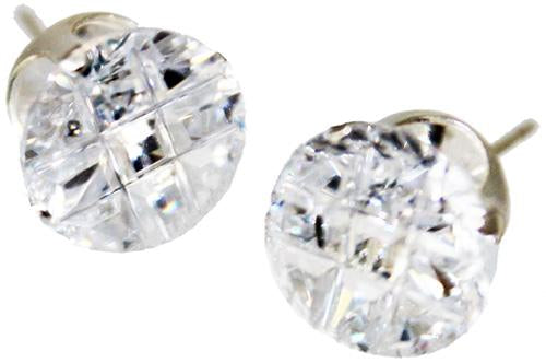 Sterling Silver 9 Cut Round Cz Stud Earring 10Mm - Atlanta Jewelers Supply