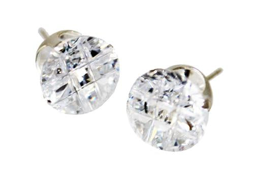 Sterling Silver 9 Cut Round Cz Stud Earring 7Mm - Atlanta Jewelers Supply