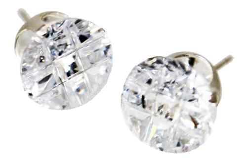 Sterling Silver 9 Cut Round Cz Stud Earring 9Mm - Atlanta Jewelers Supply