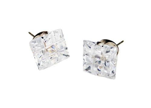 Sterling Silver 9 Cut Square Cz Stud Earring 5Mm - Atlanta Jewelers Supply