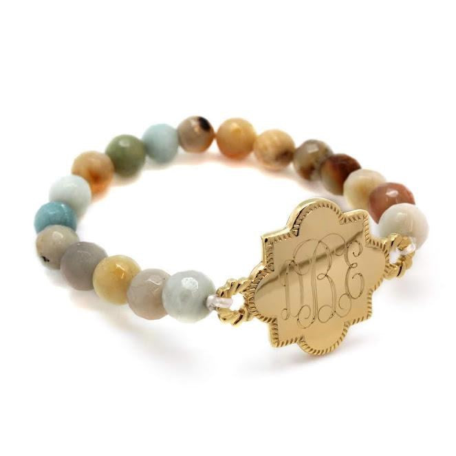 Stainless Steel Quatrefoil Stretchy Beaded Bracelet - Atlanta Jewelers Supply