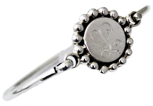 Sterling Silver Bangle Bracelet With Round Engravable Disk - Atlanta Jewelers Supply