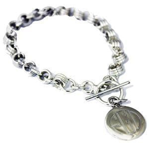 STERLING SILVER CHARM LINK BRACELET ON A TOGGLE CLASP - Ali Wholesale Express