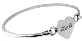 Sterling Silver Engravable Heart Bangle Bracelet - Atlanta Jewelers Supply