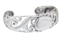 Sterling Silver Engravable Horizontal Oval Cuff Bracelets - Atlanta Jewelers Supply